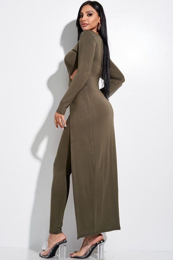 Solid Heavy Rayon Spandex Long Sleeve Crossed Over Long Top And Leggings 2 Piece Set coradomoda Solid Heavy Rayon Spandex Long Sleeve Crossed Over Long Top And Leggings 2 Piece Set coradomoda