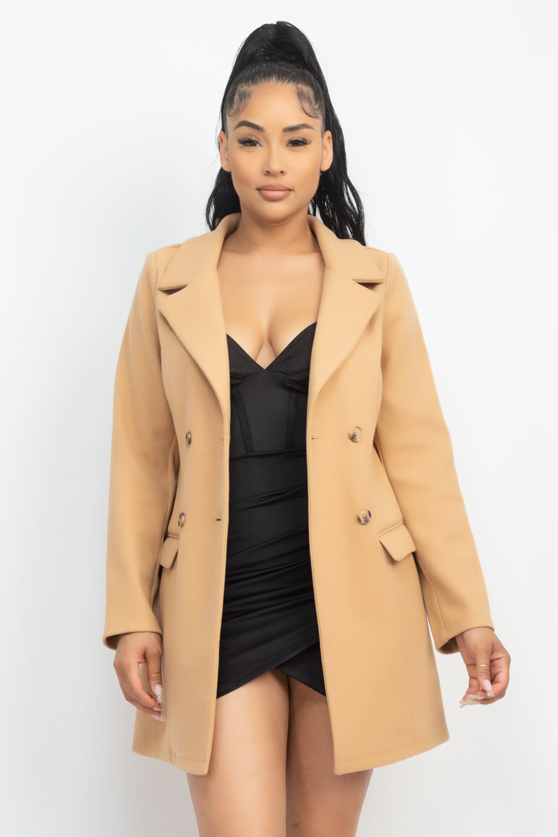 DOUBLE BREASTED SOLID COAT