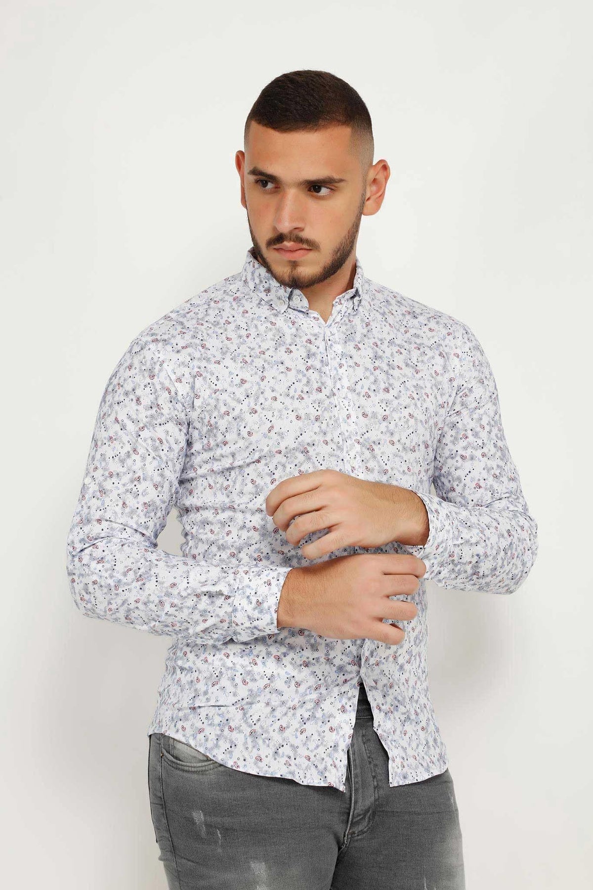 BAY M FAS SHIRT, SHIRT, CORADO, longsleeve, men, shirt, top, white, coradomoda, coradomoda.com