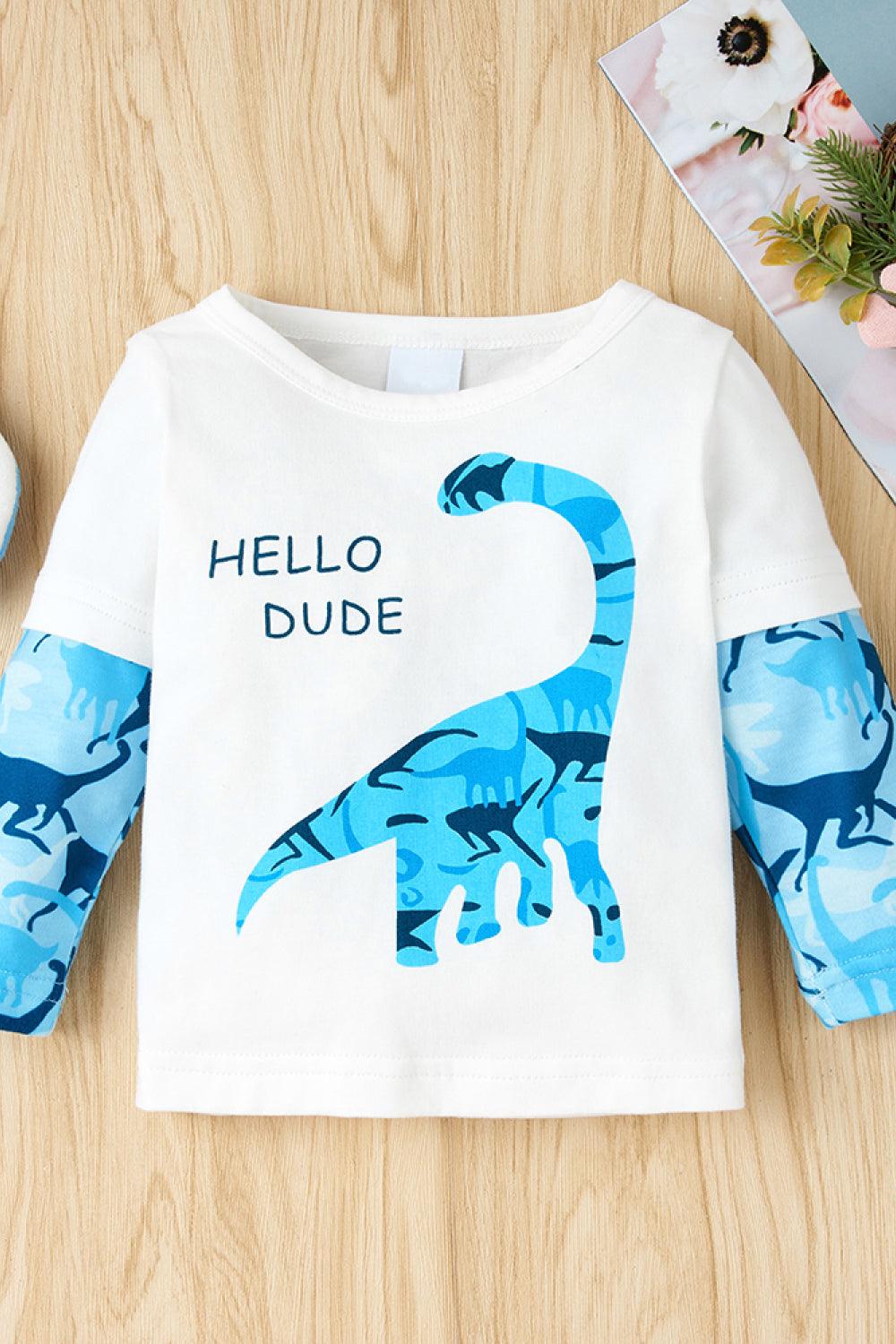 BOYS DINOSAUR T-SHIRT AND PANTS SET, SET, CORADO MODA, baby, blue, boy, coradomoda, DS, kids, set, coradomoda, coradomoda.com