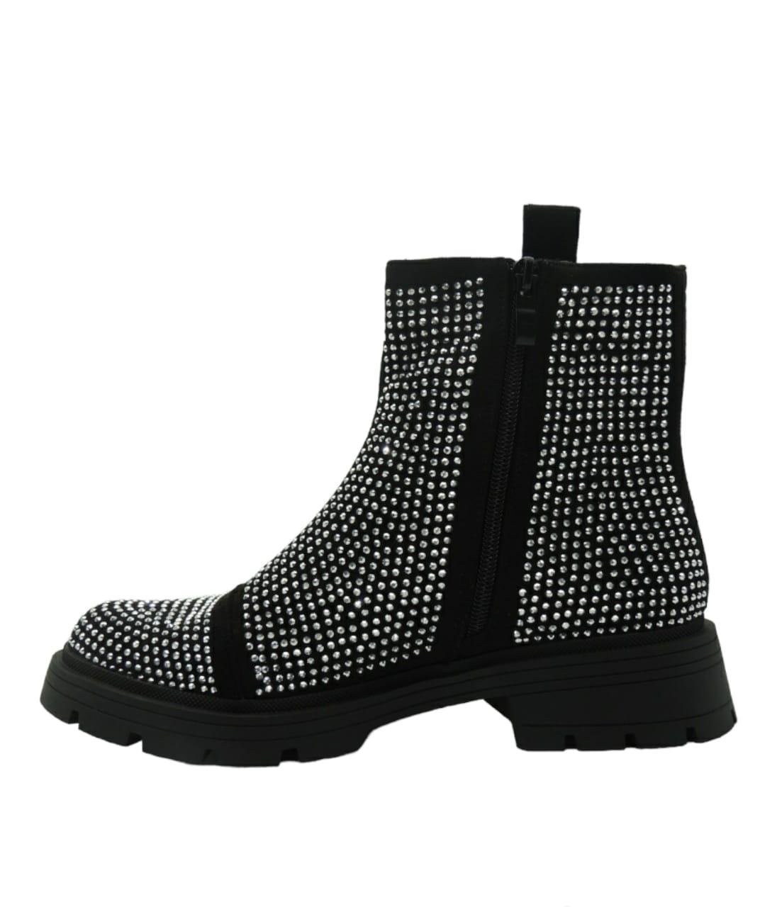 BUCKLE BLING FASHION BOOTS, SHOES, CORADO, black, boots, footwear, shoes, women, coradomoda, coradomoda.com