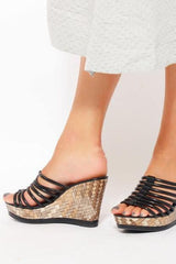 CAGE STRAP WEDGE, Shoes, CORADO, black, shoe, women, coradomoda, coradomoda.com
