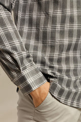 CORADO CHECKS CASUAL SHIRT, SHIRT, CORADO, black, longsleeve, men, shirt, top, coradomoda, coradomoda.com