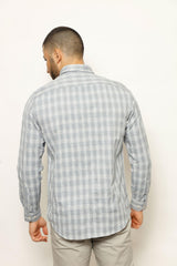 CORADO CHECKS CASUAL SHIRT, SHIRT, CORADO, light gray, longsleeve, men, shirt, top, coradomoda, coradomoda.com