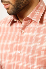 CORADO CHECKS CASUAL SHIRT, SHIRT, CORADO, longsleeve, men, pink, shirt, top, coradomoda, coradomoda.com