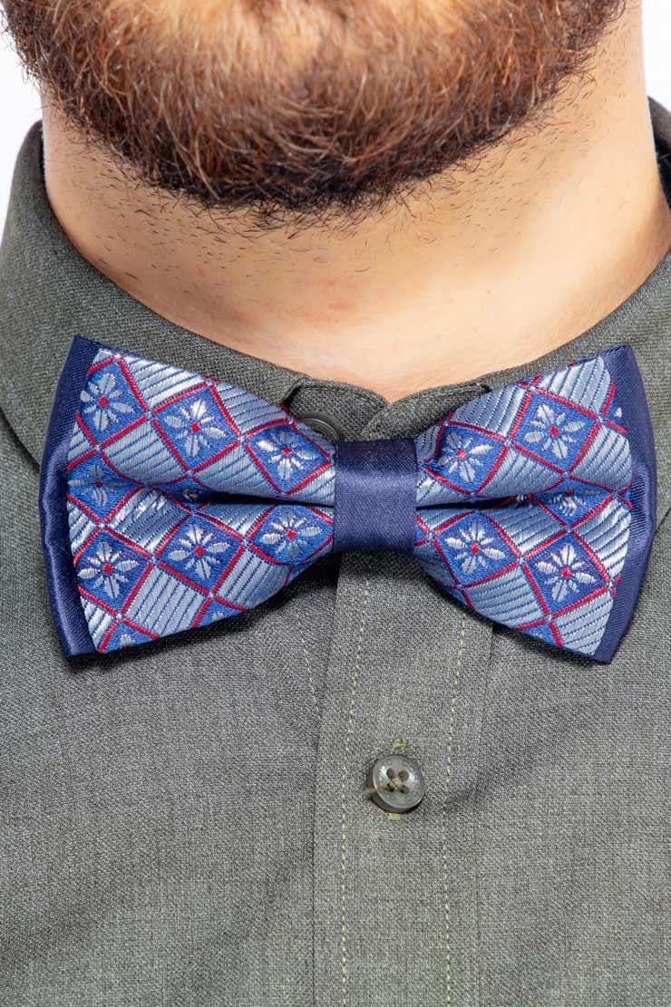 DIAMOND FLOWER MEN'S BOW TIE, BOW TIE, CORADO, accessories, bow tie, dark blue, men, coradomoda, coradomoda.com