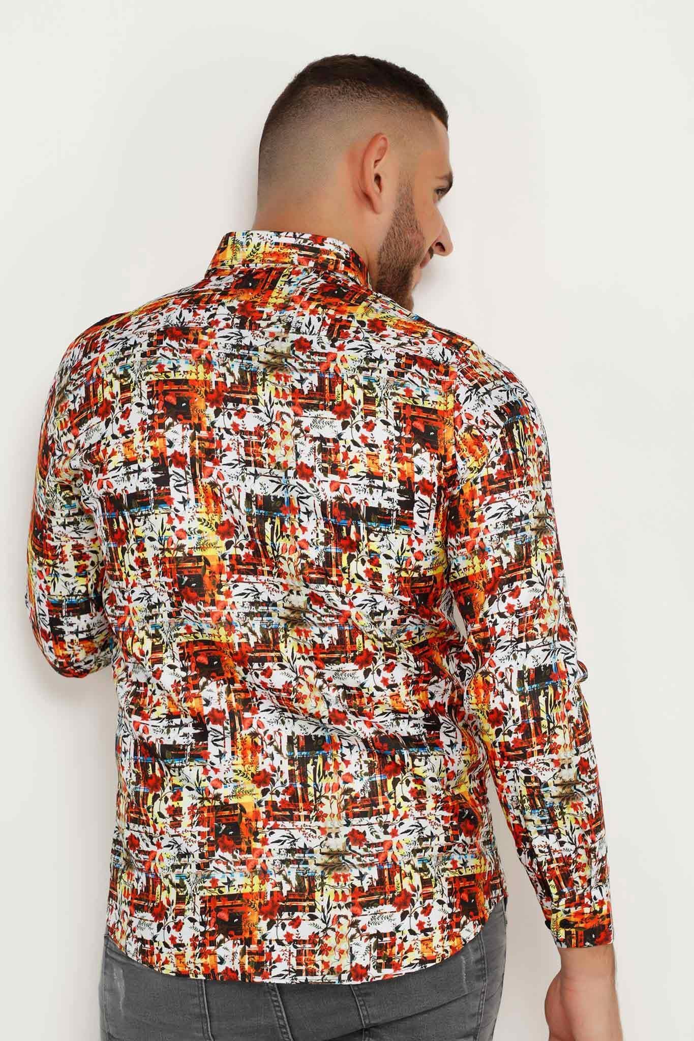 EM BACKYARD MEN'S SHIRT, SHIRT, CORADO, longsleeve, men, orange, shirt, top, coradomoda, coradomoda.com