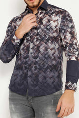 EM BLURRY MEN'S SHIRT, SHIRT, CORADO, indigo, longsleeve, men, shirt, top, coradomoda, coradomoda.com