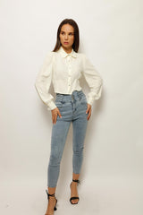 HELEYNA COLLARED FASHION TOP, BLOUSE, CORADO, be unique, blouse, buttermilk white, button, casual, collared, corado fashion, coradomoda, FASHION, label, lifestyle, made in turkey, new, new collection, ootd, party, shirt, statement, street style, style, summer, top, vibe, women, coradomoda, coradomoda.com