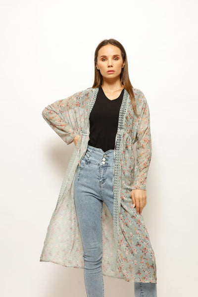 HIRKA FLOWY FLORAL CARDIGAN coradomoda