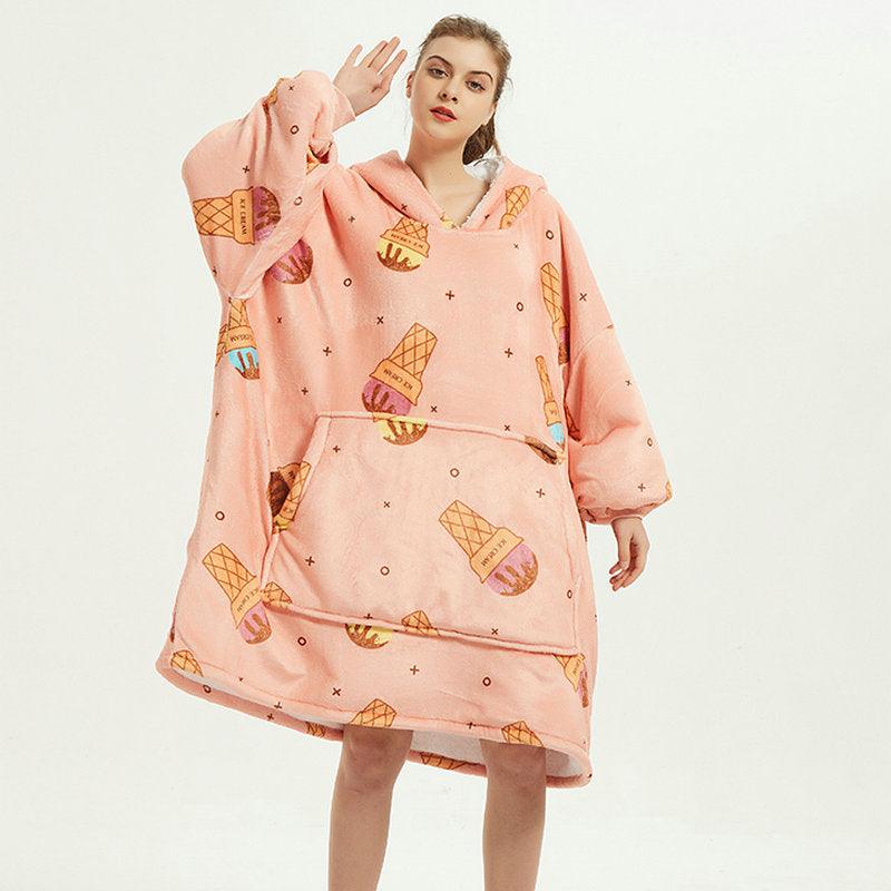 Homewaer Ovesized Blanket Warm And Cozy Sofa, Hoodie, coradomoda, blanket, hoodies, Ovesized, pajama, top, women, coradomoda, coradomoda.com
