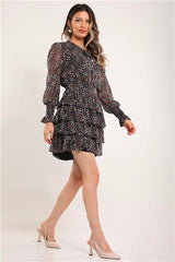 DANA FRILLY SLEEVE, LAYERED DRESS