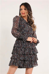 DANA FRILLY SLEEVE, LAYERED DRESS