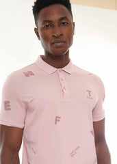 LETTER PRINT MEN'S POLO TSHIRT, POLO, CORADO, black, green, men, pink, polo, top, coradomoda, coradomoda.com