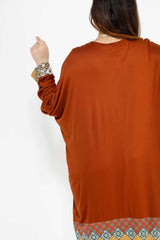 MADAME 2 TUSELLED DETAILED LONG DRESS 3045MK, DRESS, CORADO, Arabic, brown, dress, long, longsleeve, moraco, women, coradomoda, coradomoda.com