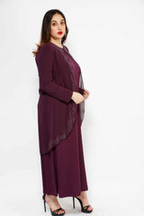 MAKKA 2 COUTURE SHIMMER 3102, DRESS, CORADO, arabic, dress, gown, long, longsleeve, plus size, violet, women, coradomoda, coradomoda.com