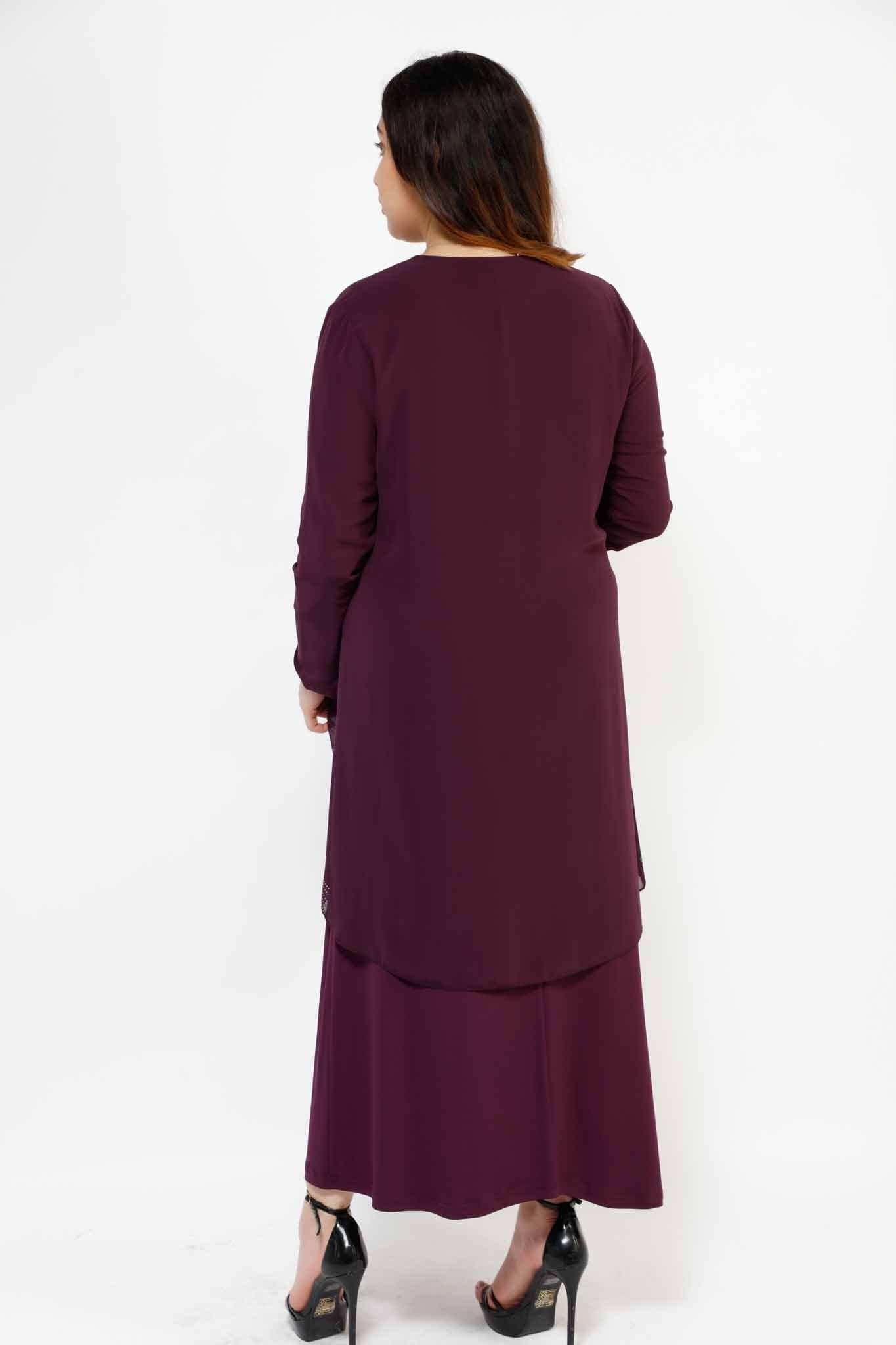 MAKKA 2 COUTURE SHIMMER 3102, DRESS, CORADO, arabic, dress, gown, long, longsleeve, plus size, violet, women, coradomoda, coradomoda.com