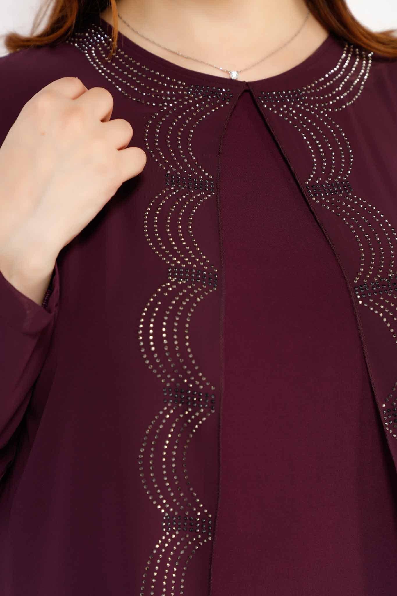 MAKKA 2 COUTURE SHIMMER 3102, DRESS, CORADO, arabic, dress, gown, long, longsleeve, plus size, violet, women, coradomoda, coradomoda.com