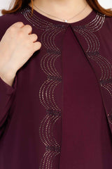 MAKKA 2 COUTURE SHIMMER 3102, DRESS, CORADO, arabic, dress, gown, long, longsleeve, plus size, violet, women, coradomoda, coradomoda.com