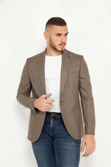 MEHMET M COAT TC009-5, BLAZER, CORADO, blazer, brown, coat, men, printed, top, coradomoda, coradomoda.com