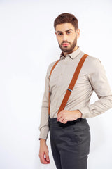 MEN'S SUSPENDER IN CAMEL, Suspenders, CORADO, accessories, brown, men, suspender, coradomoda, coradomoda.com