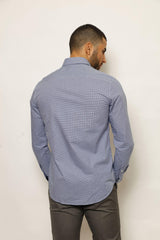 PERFINO MINCHECKS URBAN CULTURE, SHIRT, CORADO, cobalt blue, longsleeve, men, shirt, top, coradomoda, coradomoda.com