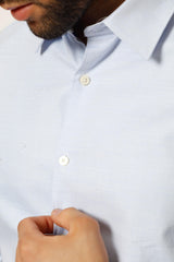 PERFINO NOCHECKS URBAN CULTURE, SHIRT, CORADO, longsleeve, men, shirt, sky blue, top, coradomoda, coradomoda.com