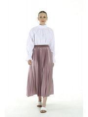 PLEAT LAD FAS SKIRT OLD ROSE 4203-15 HE, SKIRT, CORADO, bottom, FASHION, label, long, made in turkey, old rose, plain, pleat, skirt, women, coradomoda, coradomoda.com