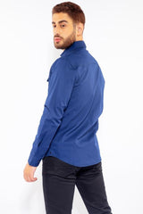 SENADOR CHEST DOUBLE POCKET IN NAVY BLUE, SHIRT, CORADO, men, navy blue, shirt, top, coradomoda, coradomoda.com