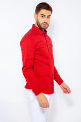 SENADOR CHEST DOUBLE POCKET IN RED, SHIRT, CORADO, men, red, shirt, top, coradomoda, coradomoda.com