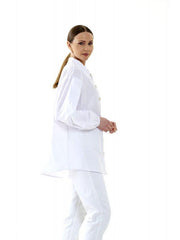 SIMPLE FASHION WOMEN'S LONG SHIRT - 1, SHIRT, CORADO, blouse, collared, label, longsleeve, made in turkey, plain, shirt, simple, top, white, women, coradomoda, coradomoda.com
