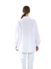 SIMPLE FASHION WOMEN'S LONG SHIRT - 1, SHIRT, CORADO, blouse, collared, label, longsleeve, made in turkey, plain, shirt, simple, top, white, women, coradomoda, coradomoda.com