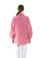 SIMPLE FASHION WOMEN'S LONG SHIRT - 4, SHIRT, CORADO, blouse, collared, FASHION, label, longsleeve, made in turkey, plain, shirt, simple, top, women, coradomoda, coradomoda.com