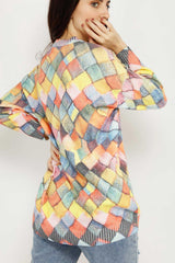 WEAVE PRINT PULLOVER HAT60, PULLOVER, CORADO, multicolor, pullover, sweater, top, women, coradomoda, coradomoda.com