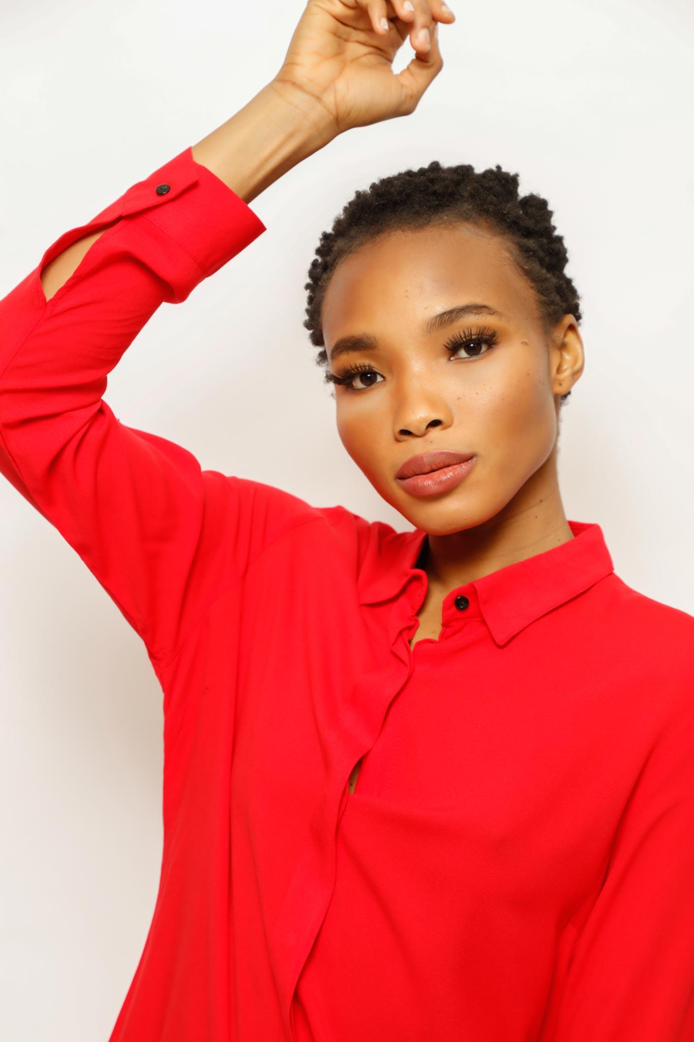 women's red dress shirt WOMEN'S COLORED CASUAL SHIRT – coradomoda