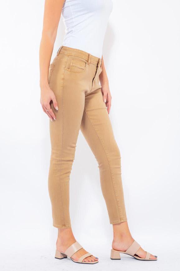 WOMEN'S FASHION COLORED JEANS IN BROWN, JEANS, CORADO, bottom, brown, jeans, women, coradomoda, coradomoda.com