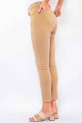 WOMEN'S FASHION COLORED JEANS IN BROWN, JEANS, CORADO, bottom, brown, jeans, women, coradomoda, coradomoda.com