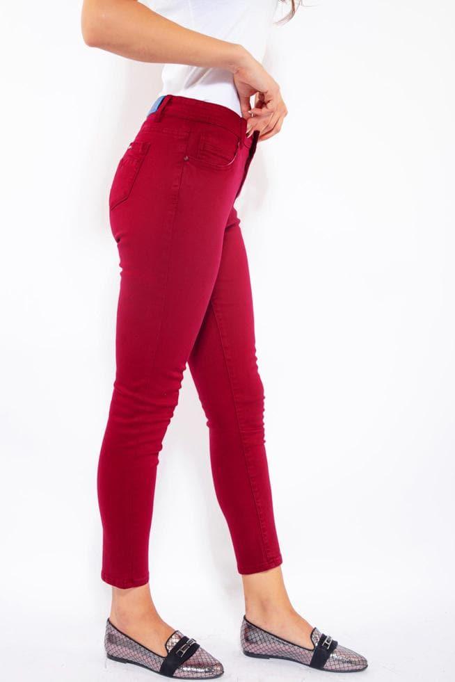 WOMEN'S FASHION COLORED JEANS IN RED, JEANS, CORADO, bottom, jeans, red, women, coradomoda, coradomoda.com
