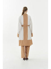 WOMEN'S FASHION KIMONO ROBE SET 4944HE - 3, SET, CORADO, bottom, brown, cardigan, FASHION, garterized, kimono, label, plain, set, top, women, coradomoda, coradomoda.com