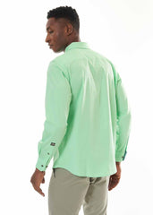 YELLOW GREEN MINI DOTS MEN'S LONGSLEEVE SHIRTS, SHIRTS, CORADO, longsleeve, men, shirt, shirts, top, yellow green, coradomoda, coradomoda.com